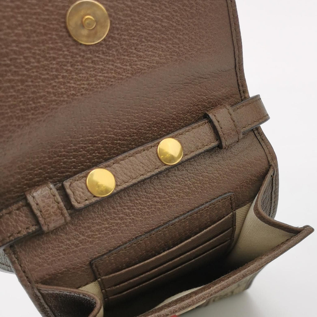 Gucci Ophidia Mini Leather Canvas GG Crossbody Bag 250219781070757
