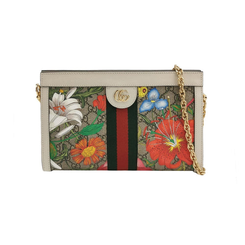 Gucci Ophidia Small Leather Canvas Floral Print Stripe GG Shoulder Bag Crossbody Bag 250214781063947
