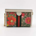 Gucci Ophidia Small Leather Canvas Floral Print Stripe GG Shoulder Bag Crossbody Bag 250214781063947