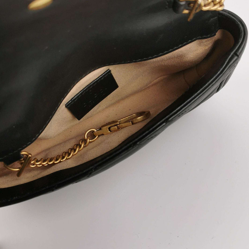 Gucci GG Marmont Mini Leather V-stitch Double G Flap Crossbody Bag 250219781070821