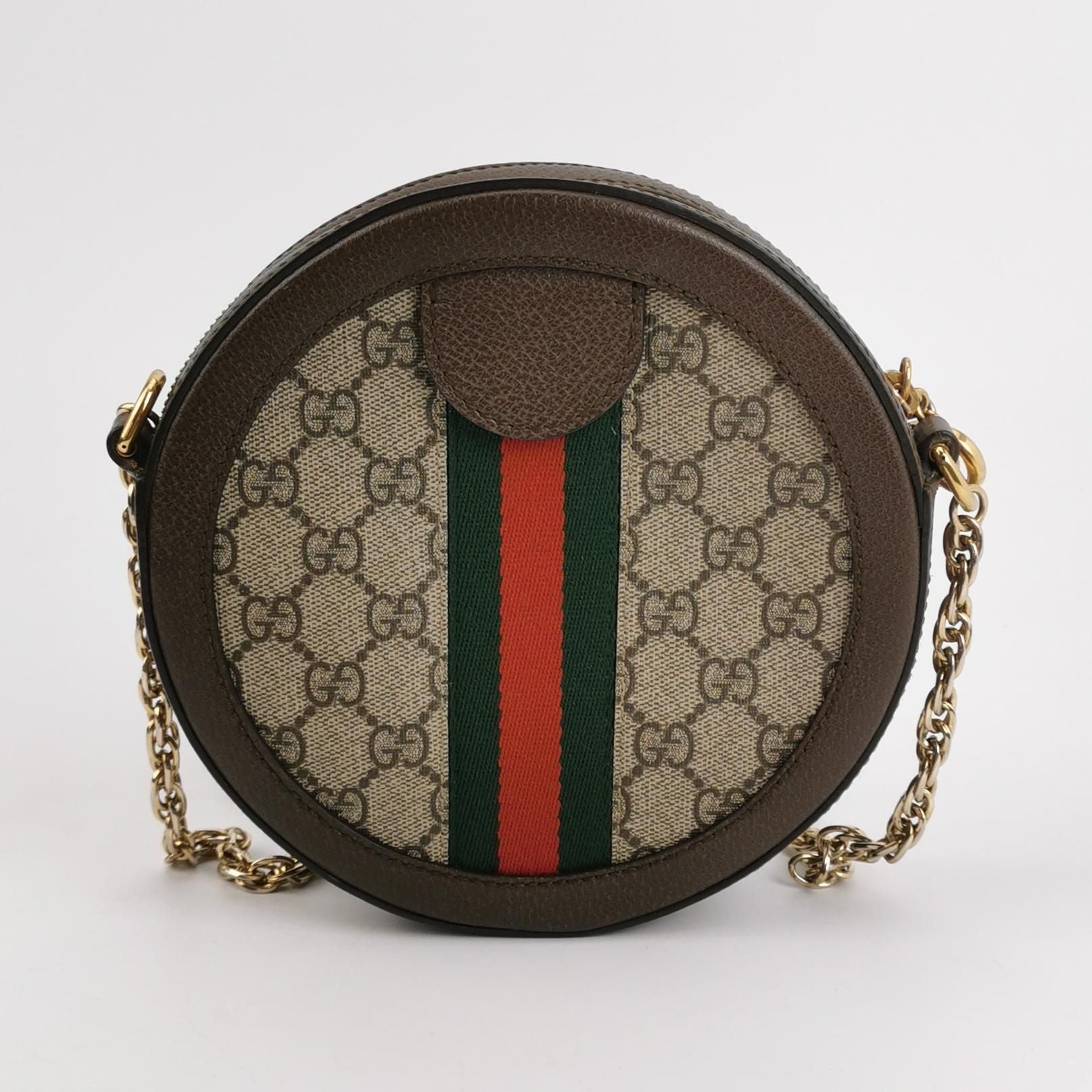 Gucci Ophidia Mini Leather Canvas GG Crossbody Bag 250219781070510