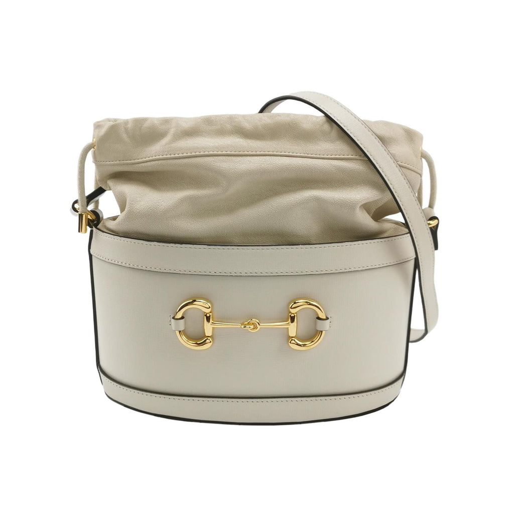 Gucci 1955 Leather and Suede Solid Horsebit Bucket Crossbody Bag 250214781063944