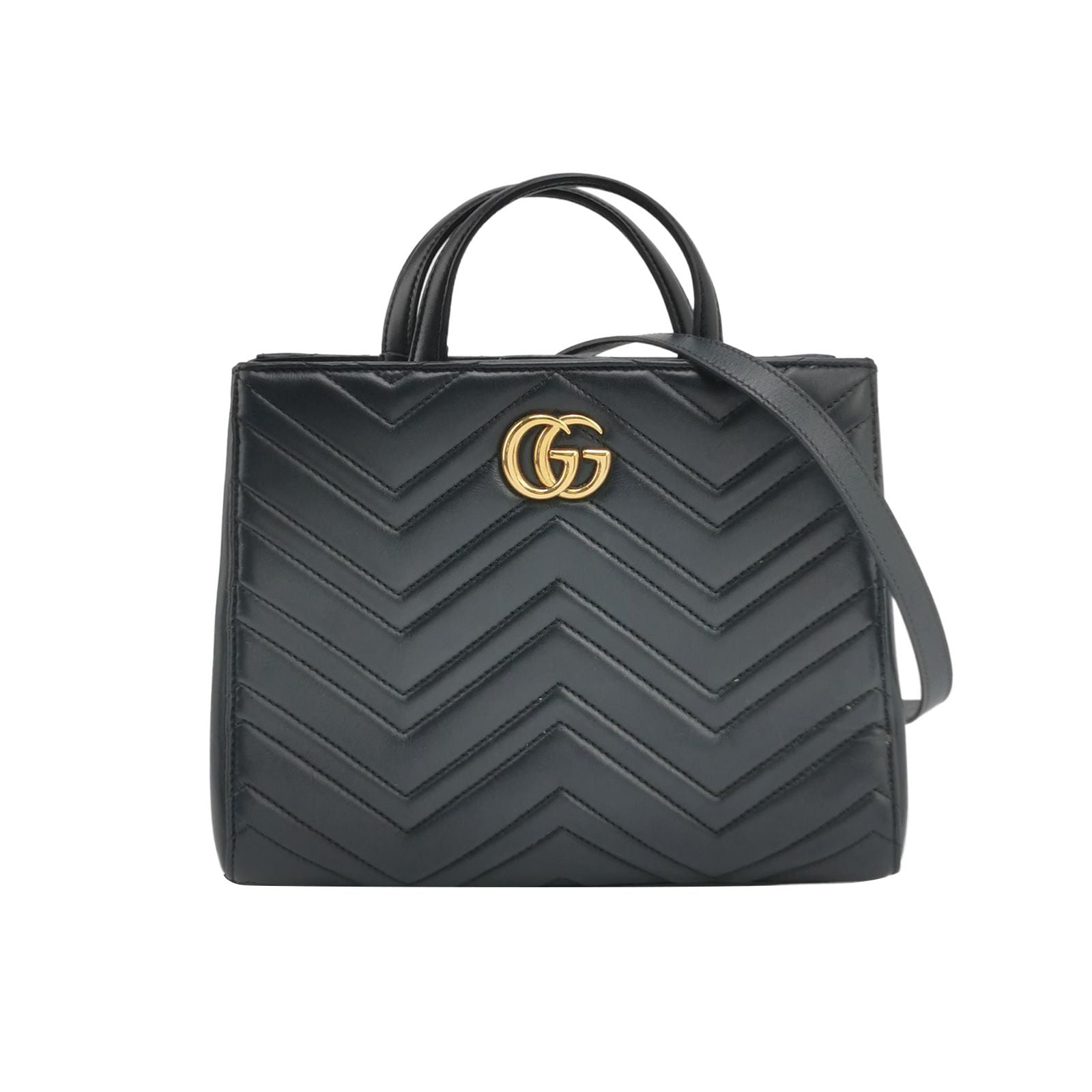 Gucci GG Marmont Leather V-stitch Quilted Double G Logo Shoulder Bag Crossbody Bag 250209781055682