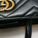Gucci GG Marmont Leather V-stitch Quilted Double G Logo Shoulder Bag Crossbody Bag 250209781055682