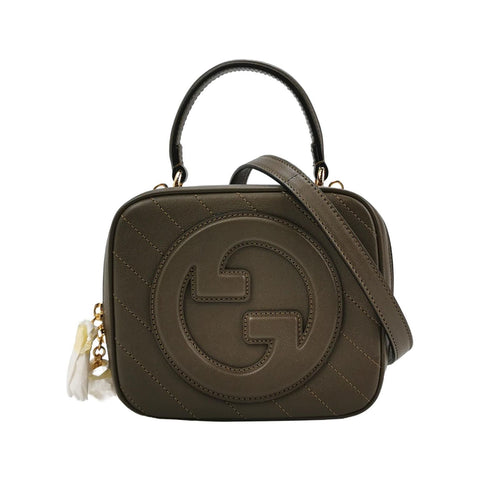 Gucci Blondie Small Leather Solid Interlocking G Logo Crossbody Bag 250204781049587