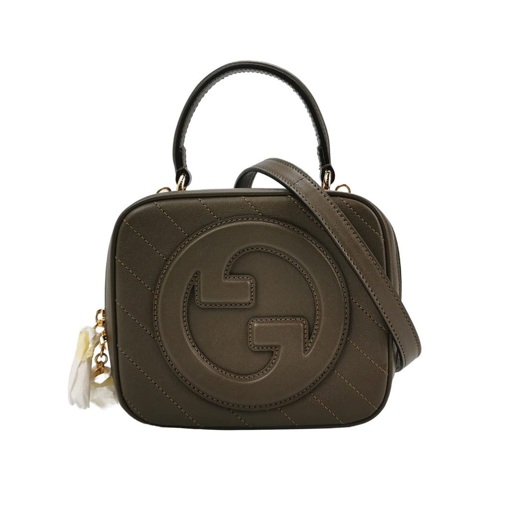Gucci Blondie Small Leather Solid Interlocking G Logo Crossbody Bag 250204781049587