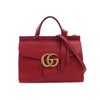 Gucci GG Marmont Small Leather Solid GG Logo Flap Crossbody Bag 250206781052171