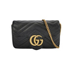 Gucci GG Marmont Mini Leather V-stitch Quilted Double G Logo Flap Crossbody Bag 250116781027465