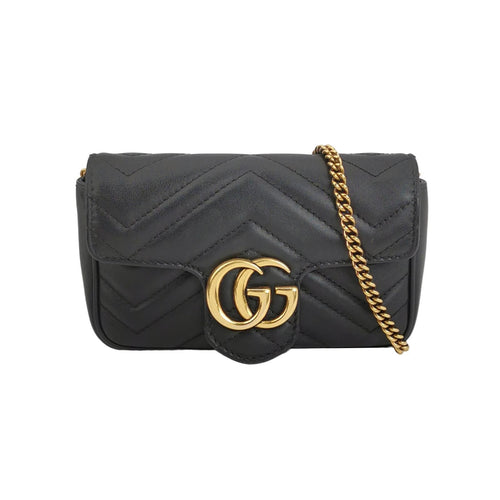 Gucci GG Marmont Mini Leather V-stitch GG Logo Flap Crossbody Bag 250112781022197