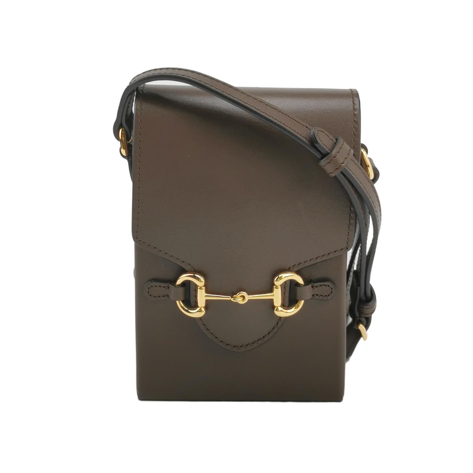 Gucci 1955 Mini Leather Solid Horsebit Phone Crossbody Bag 017850700052