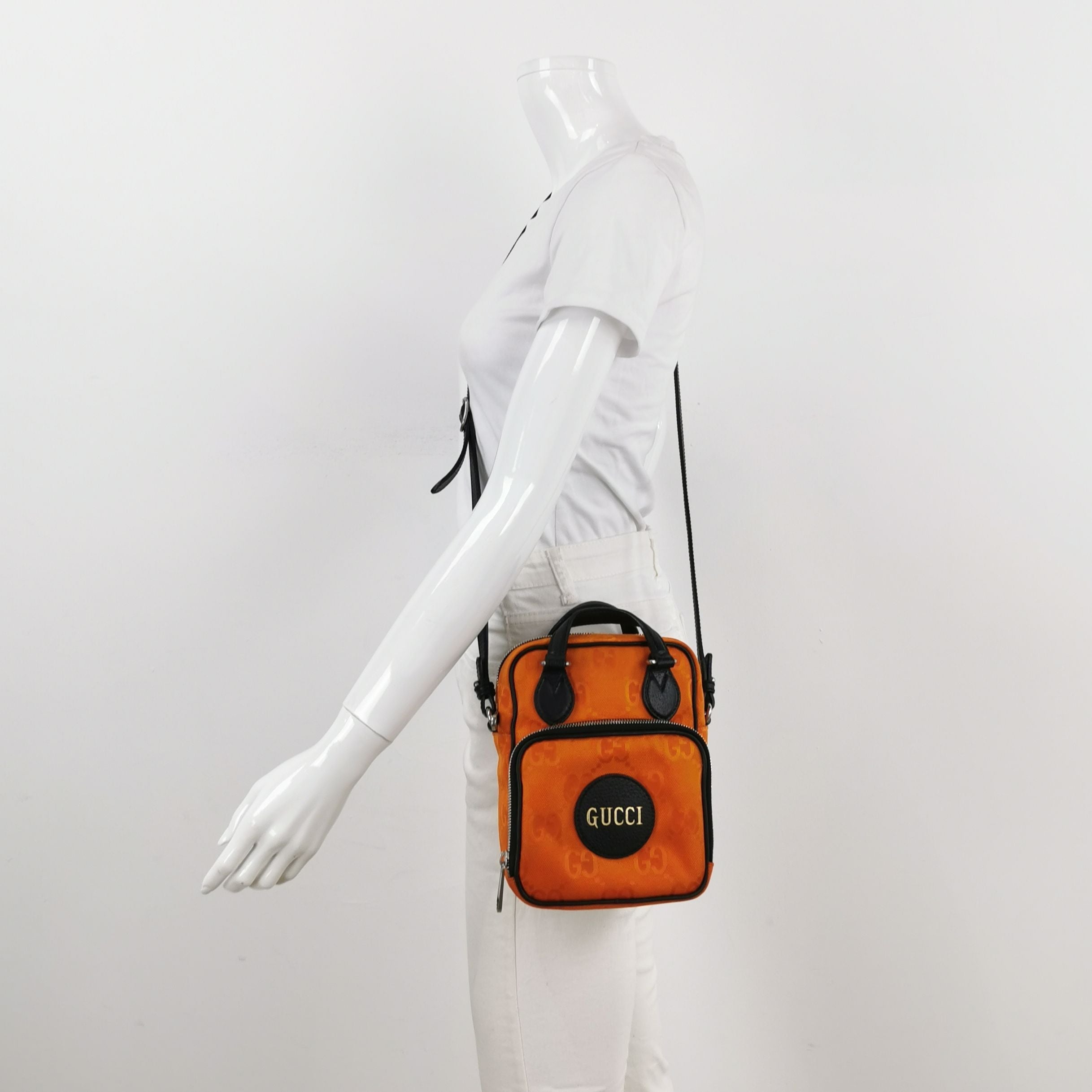 Gucci Off The Grid Leather and Nylon Crossbody Bag 24121178978601