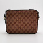 Gucci 1955 Small Leather and Canvas GG Monogram Horsebit Camera Crossbody Bag 24031978647668