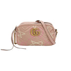 Gucci GG Marmont Small Leather V-Stitch Graffiti GG Logo Camera Crossbody Bag 23101578468207