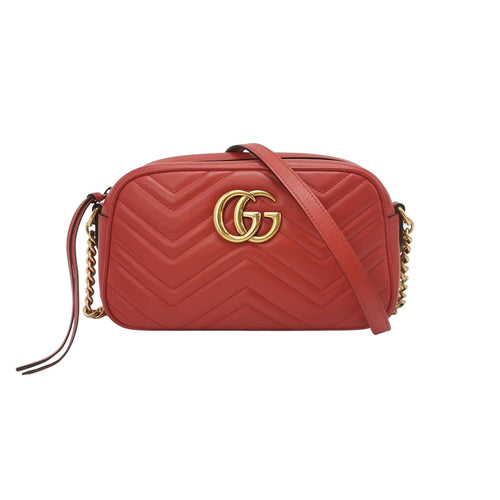 Gucci GG Marmont Small Leather V-stitch Quilted GG Logo Camera Crossbody Bag 23072178362750