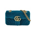 Gucci GG Marmont Mini Velvet V-Stitch Double G Shoulder Bag 250529781213930