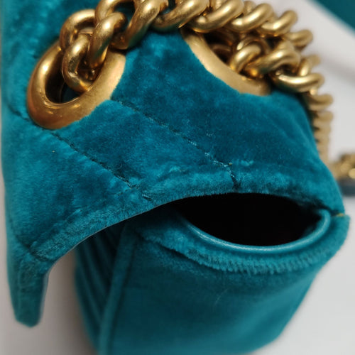 Gucci GG Marmont Mini Velvet V-Stitch Double G Shoulder Bag 250529781213930