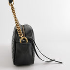 Gucci GG Marmont Small Leather V-stitch Quilted GG Logo Camera Crossbody Shoulder Bag 250529781212610