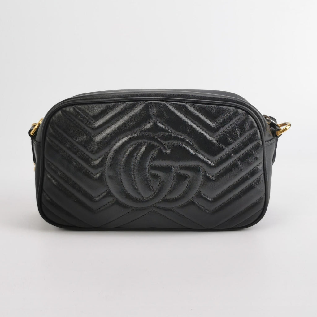 Gucci GG Marmont Small Leather V-stitch Quilted GG Logo Camera Crossbody Shoulder Bag 250529781212610