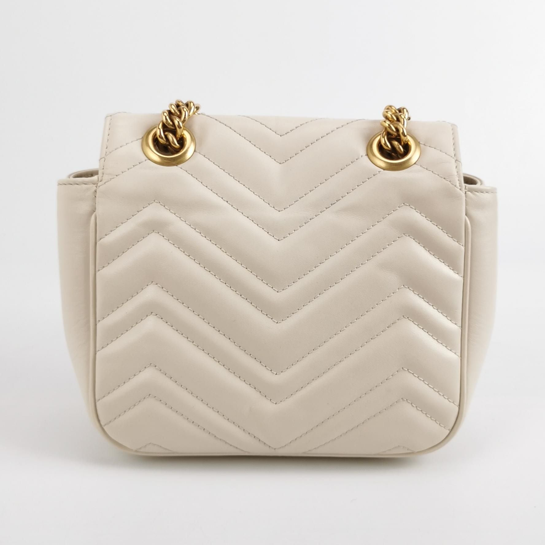 Gucci GG Marmont Mini Leather Quilted GG Logo Shoulder Bag 250526781209534