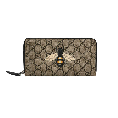 Gucci GG Monogram Bee Print Zip Wallet 250529781213388