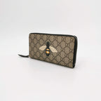 Gucci GG Monogram Bee Print Zip Wallet 250529781213388