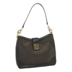 CELINE Macadam Canvas Shoulder Bag PVC Black  68449