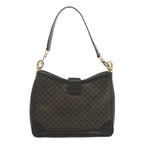 CELINE Macadam Canvas Shoulder Bag PVC Black  68449