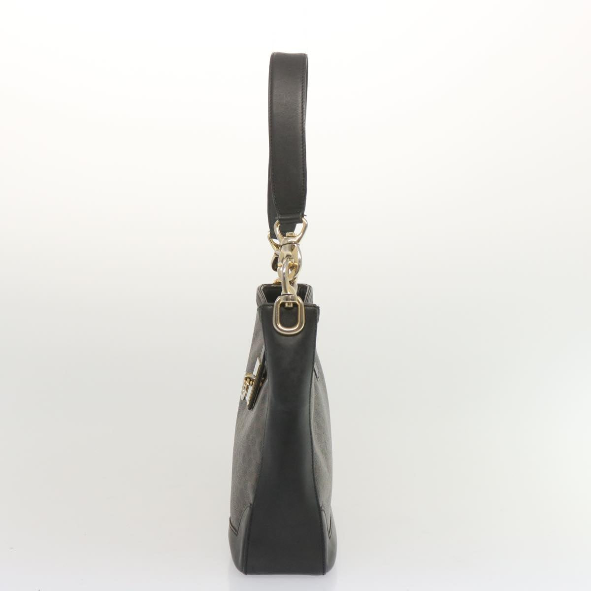 CELINE Macadam Canvas Shoulder Bag PVC Black  68449