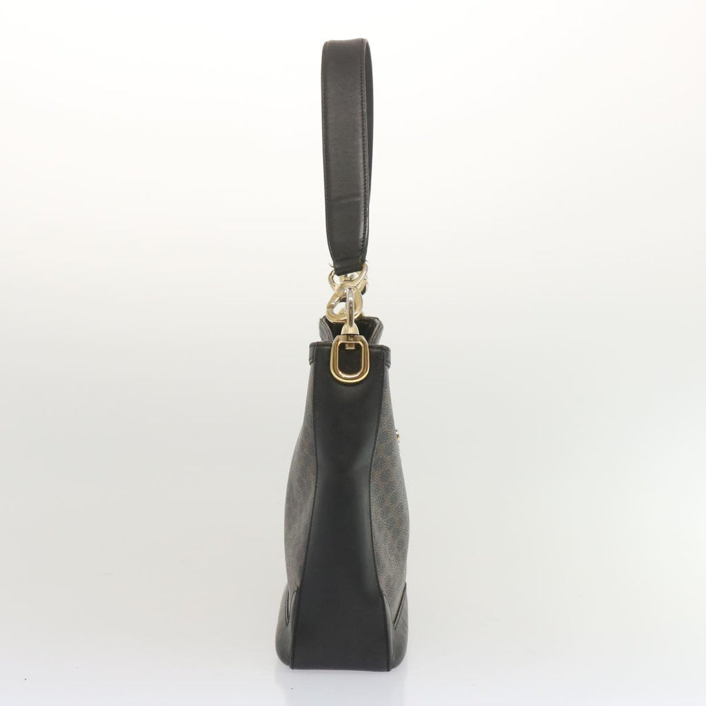 CELINE Macadam Canvas Shoulder Bag PVC Black  68449