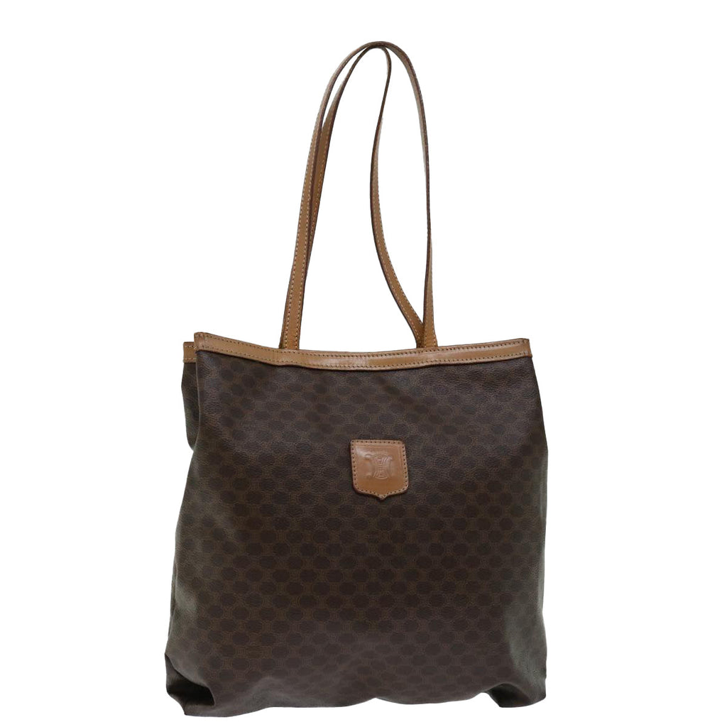 CELINE Macadam Canvas Tote Bag PVC Brown  68474