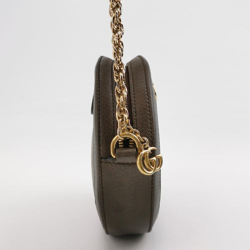 Gucci Ophidia Mini Leather Canvas GG Monogram Stripes Double G Crossbody Bag 250606781225129