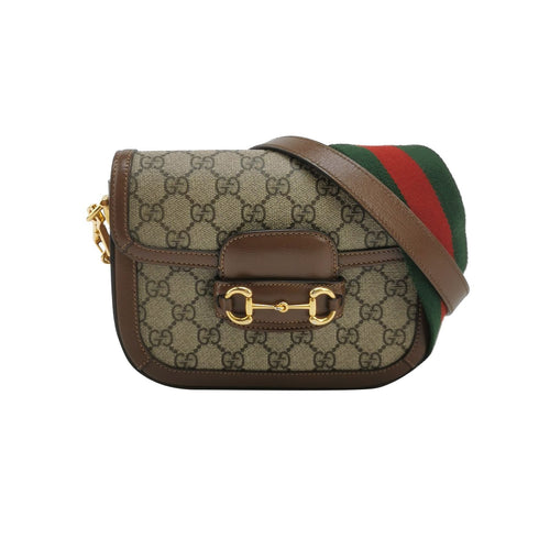 Gucci 1955 Mini Leather Canvas GG Monogram Horsebit Flap Crossbody Bag 250429781171604