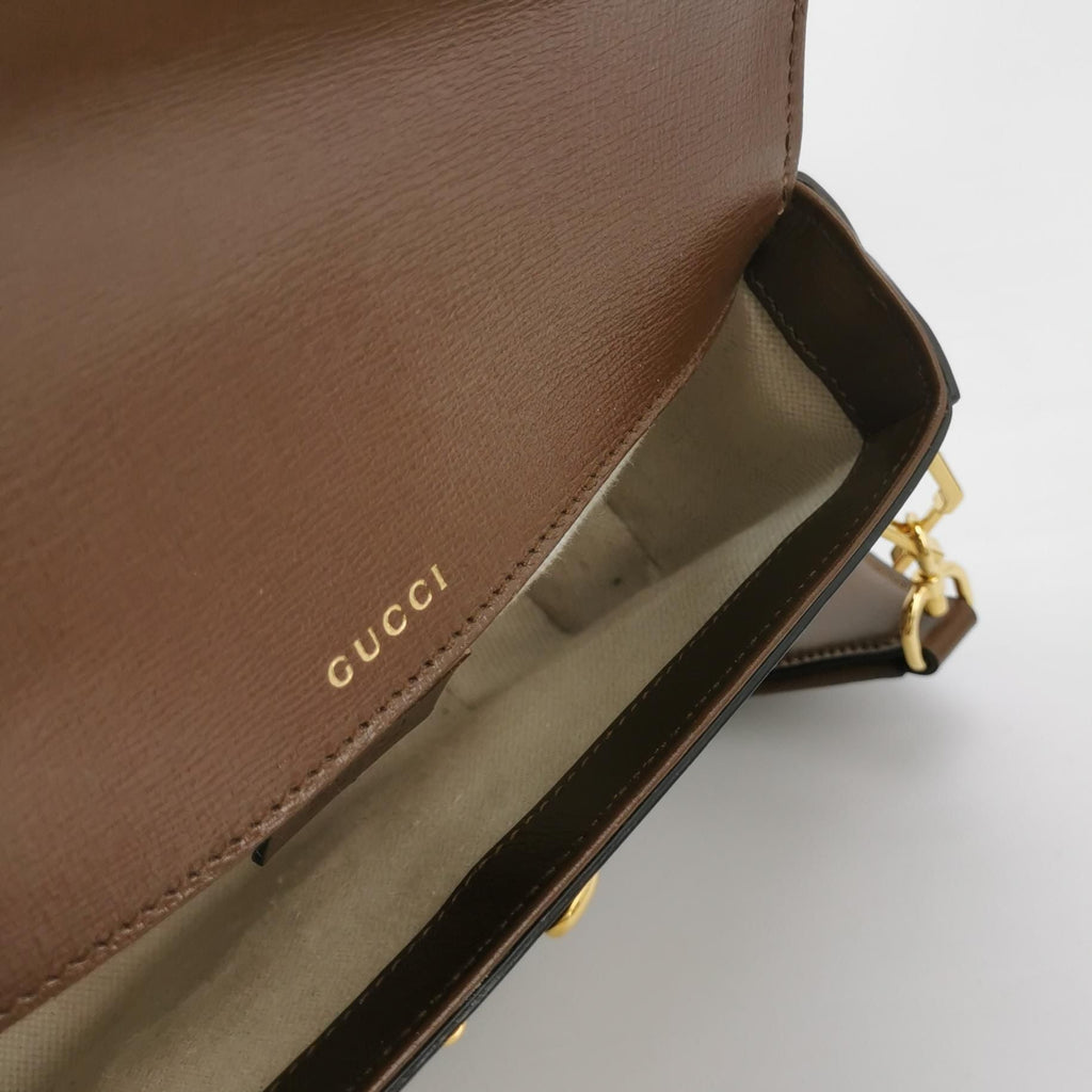 Gucci 1955 Mini Leather Canvas GG Monogram Horsebit Flap Crossbody Bag 250429781171604