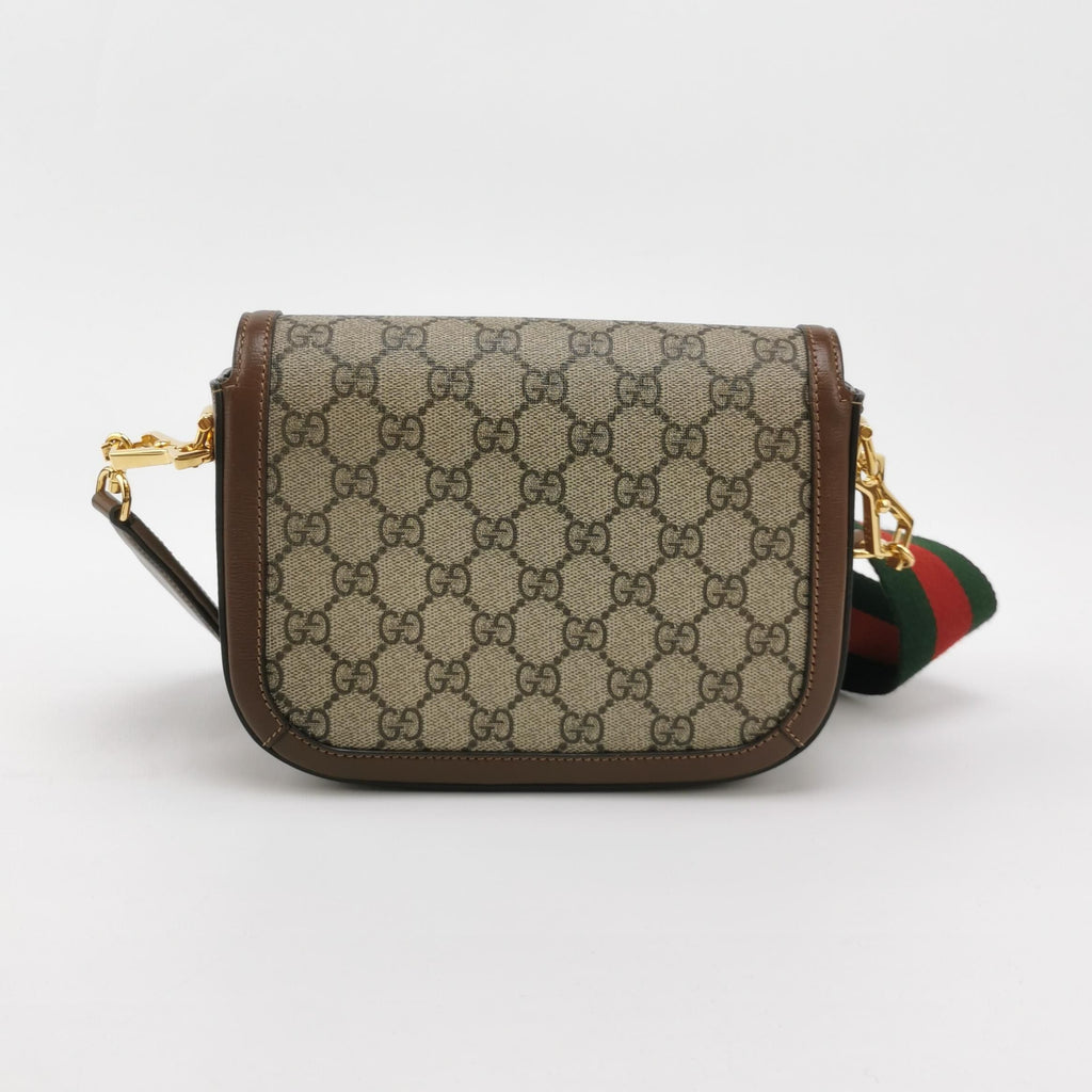 Gucci 1955 Mini Leather Canvas GG Monogram Horsebit Flap Crossbody Bag 250429781171604