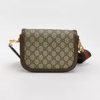 Gucci 1955 Mini Leather Canvas GG Monogram Horsebit Flap Crossbody Bag 250429781171604