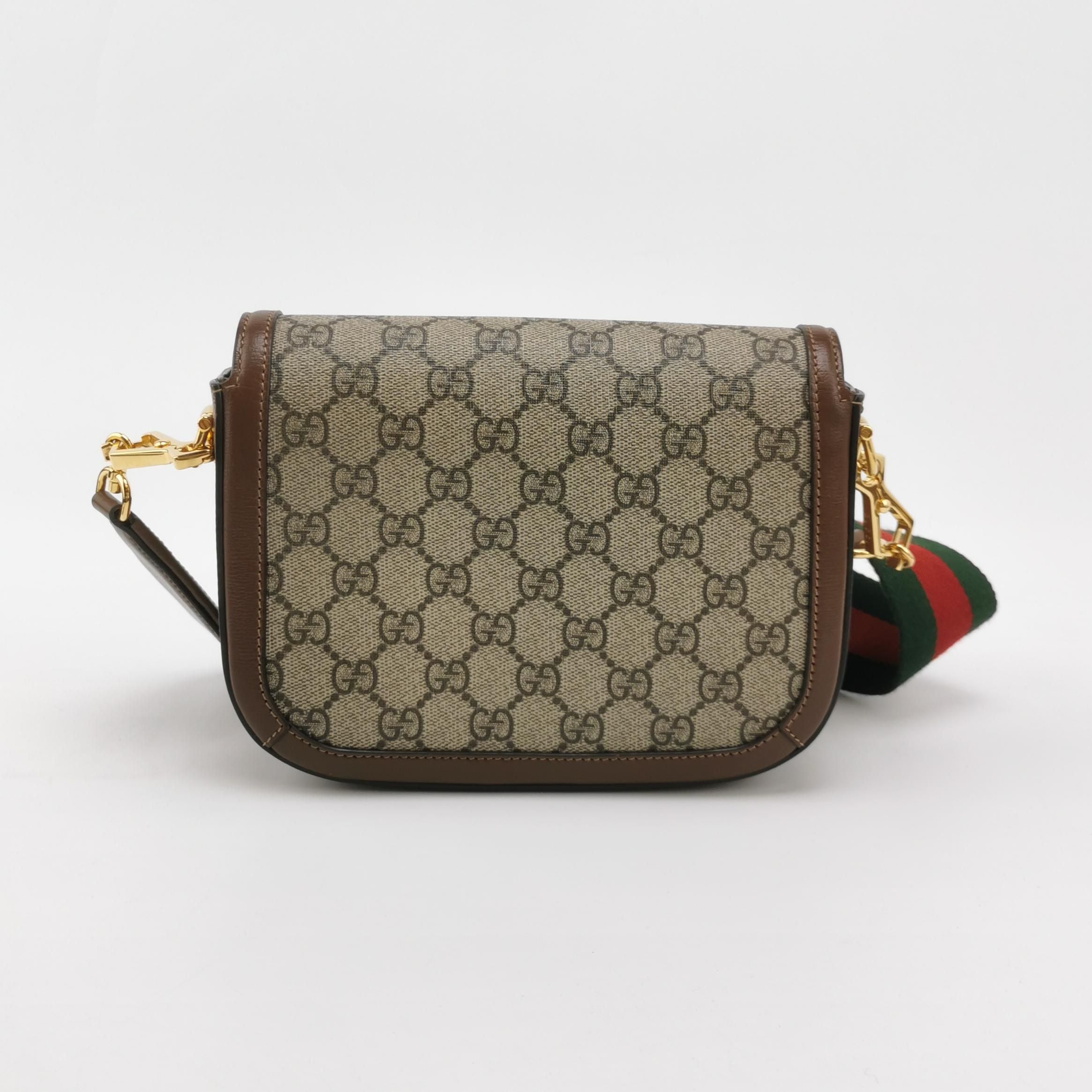 Gucci 1955 Mini Leather Canvas GG Monogram Horsebit Flap Crossbody Bag 250429781171604