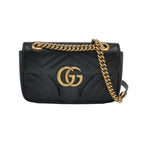 Gucci GG Marmont Mini Leather Quilted Double G Flap Crossbody Bag 250420781156774