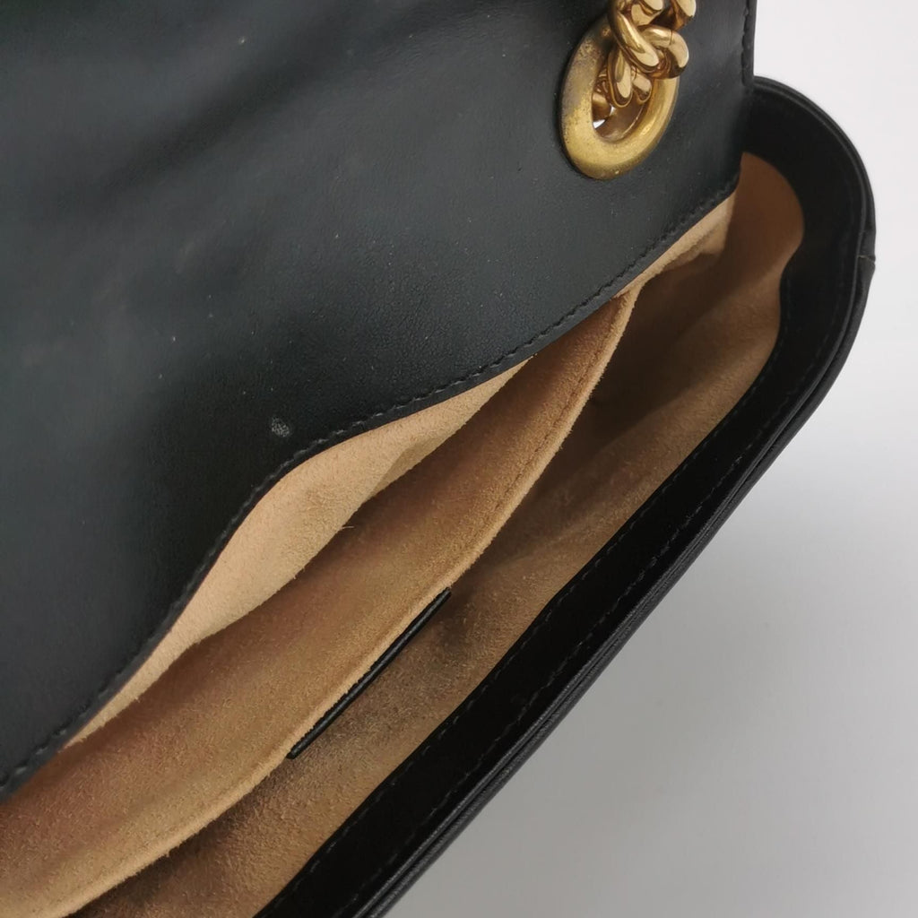 Gucci GG Marmont Mini Leather Quilted Double G Flap Crossbody Bag 250420781156774