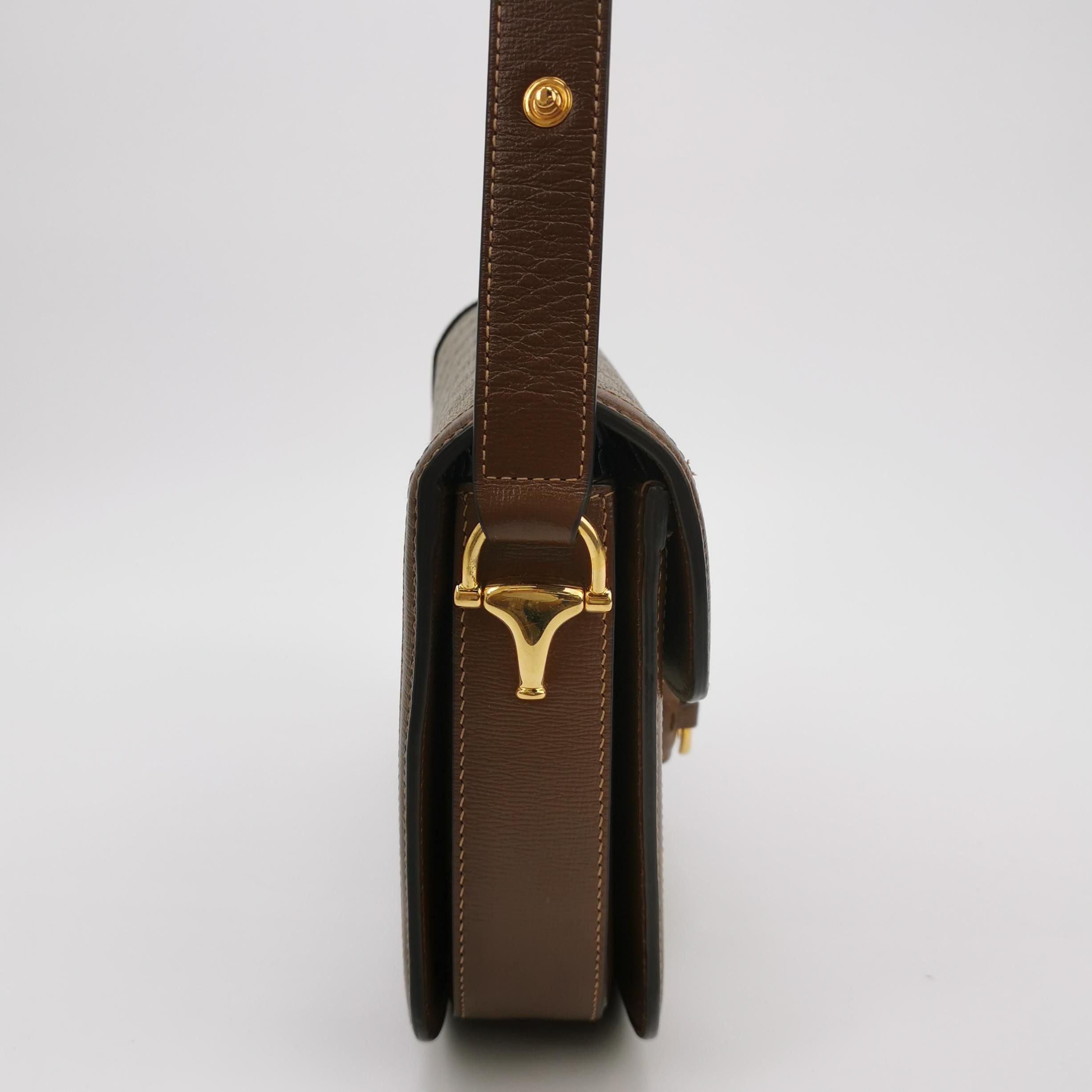 Gucci 1955 Small GG Canvas Horsebit Flap Crossbody Bag 250409781141006