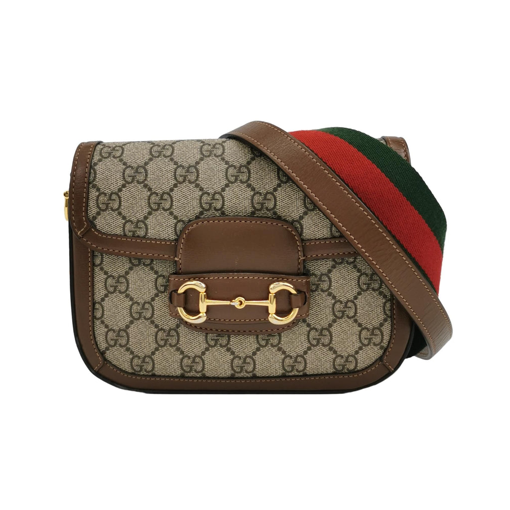 Gucci 1955 Mini GG Canvas Horsebit Shoulder Bag 250410781143063