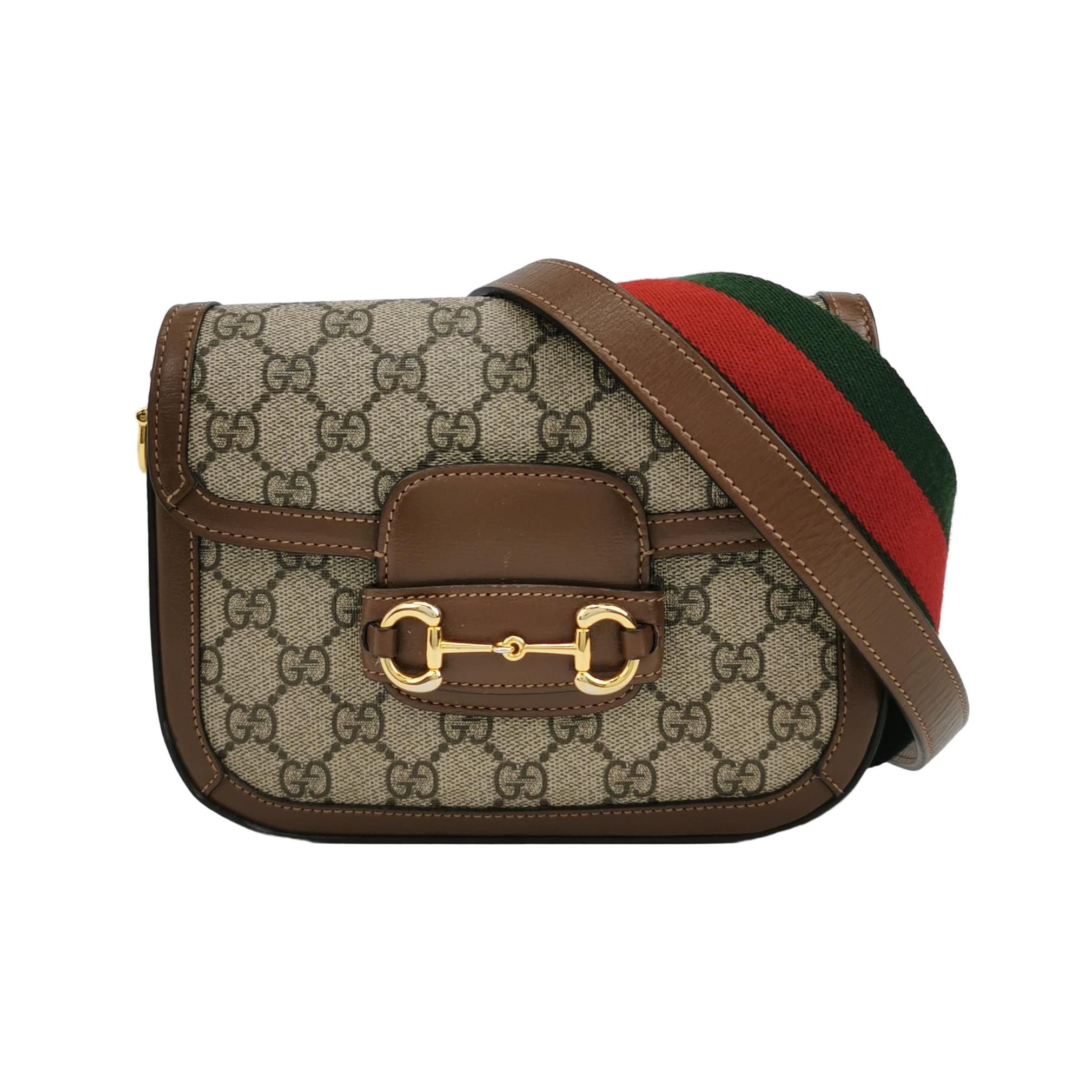 Gucci 1955 Mini GG Canvas Horsebit Shoulder Bag 250410781143063