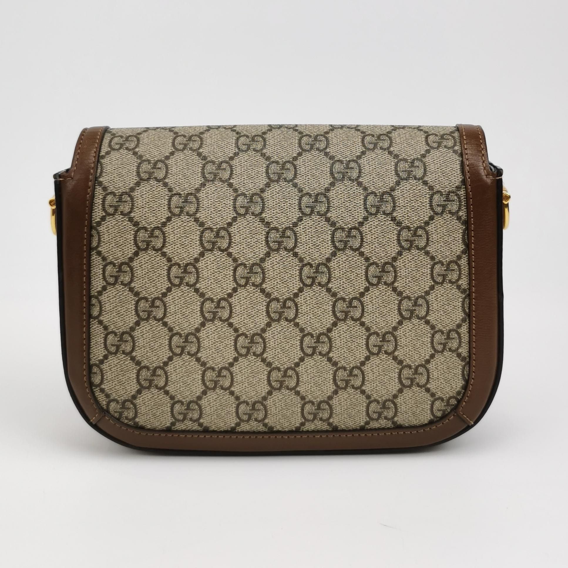 Gucci 1955 Mini GG Canvas Horsebit Shoulder Bag 250410781143063