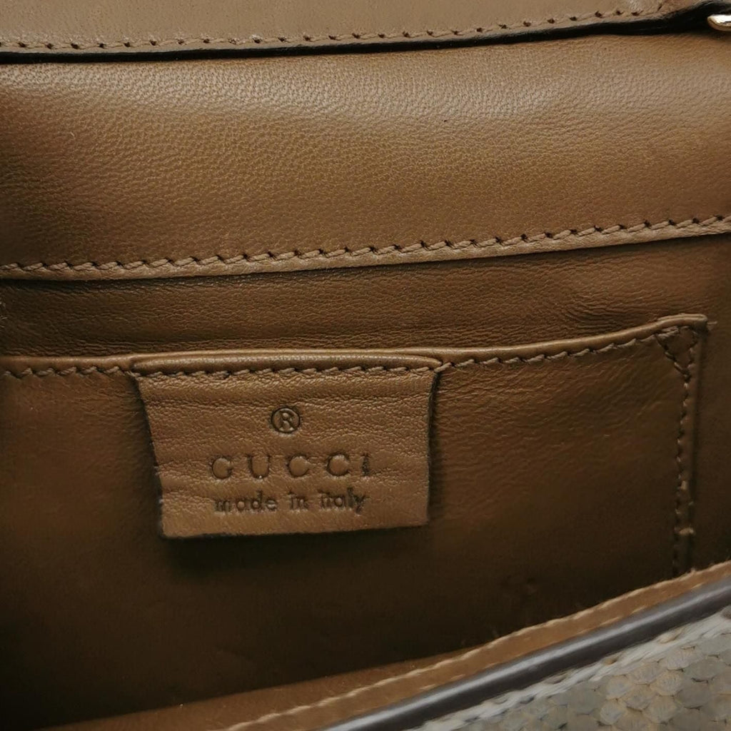 Gucci Snake Skin Metal Buckle Letter Logo Crossbody Shoulder Bag 250504781178380