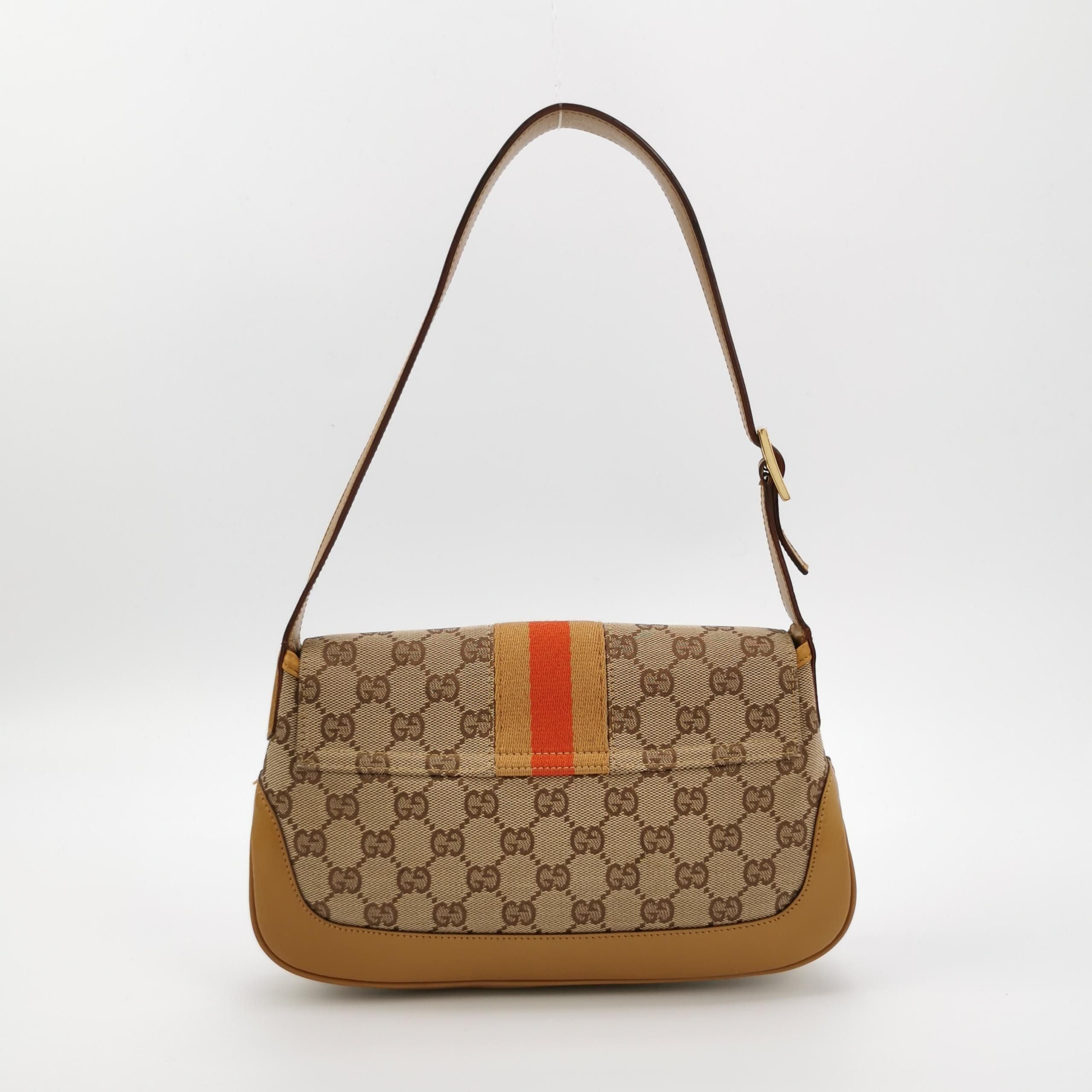 Gucci Jackie Leather Canvas GG Monogram Shoulder Bag 250607781226606