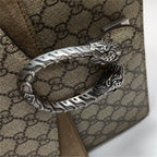 Gucci Dionysus Medium GG Supreme Suede Double Tiger Head Buckle Shoulder Bag 250606781225390