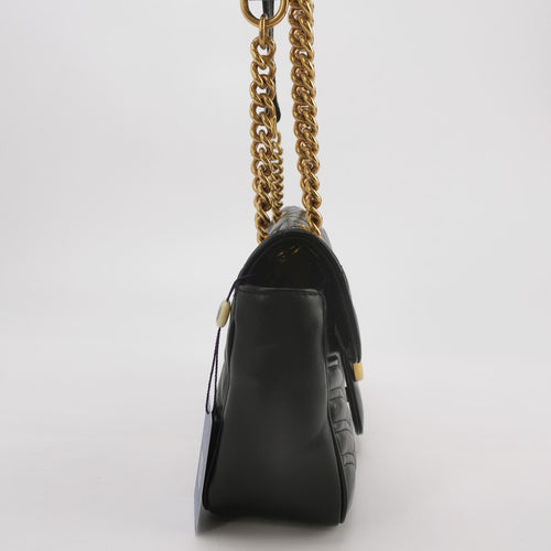 Gucci GG Marmont Small Leather V-stitch Quilted Double G Logo Flap Shoulder Bag 067850800154