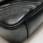 Gucci GG Marmont Small Leather V-stitch Quilted Double G Logo Flap Shoulder Bag 067850800154