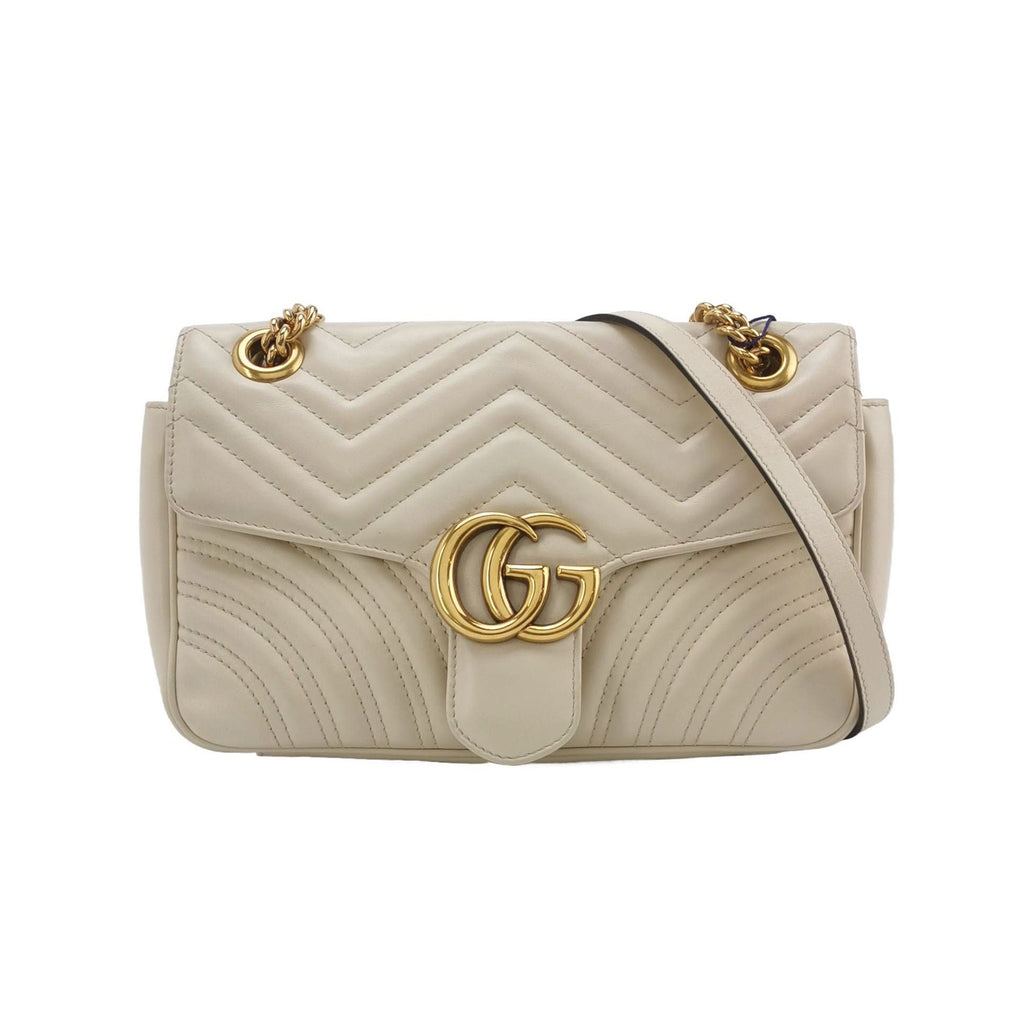 Gucci GG Marmont Small Leather V-Pattern Quilted Double G Logo Flap Shoulder Bag 067850800148