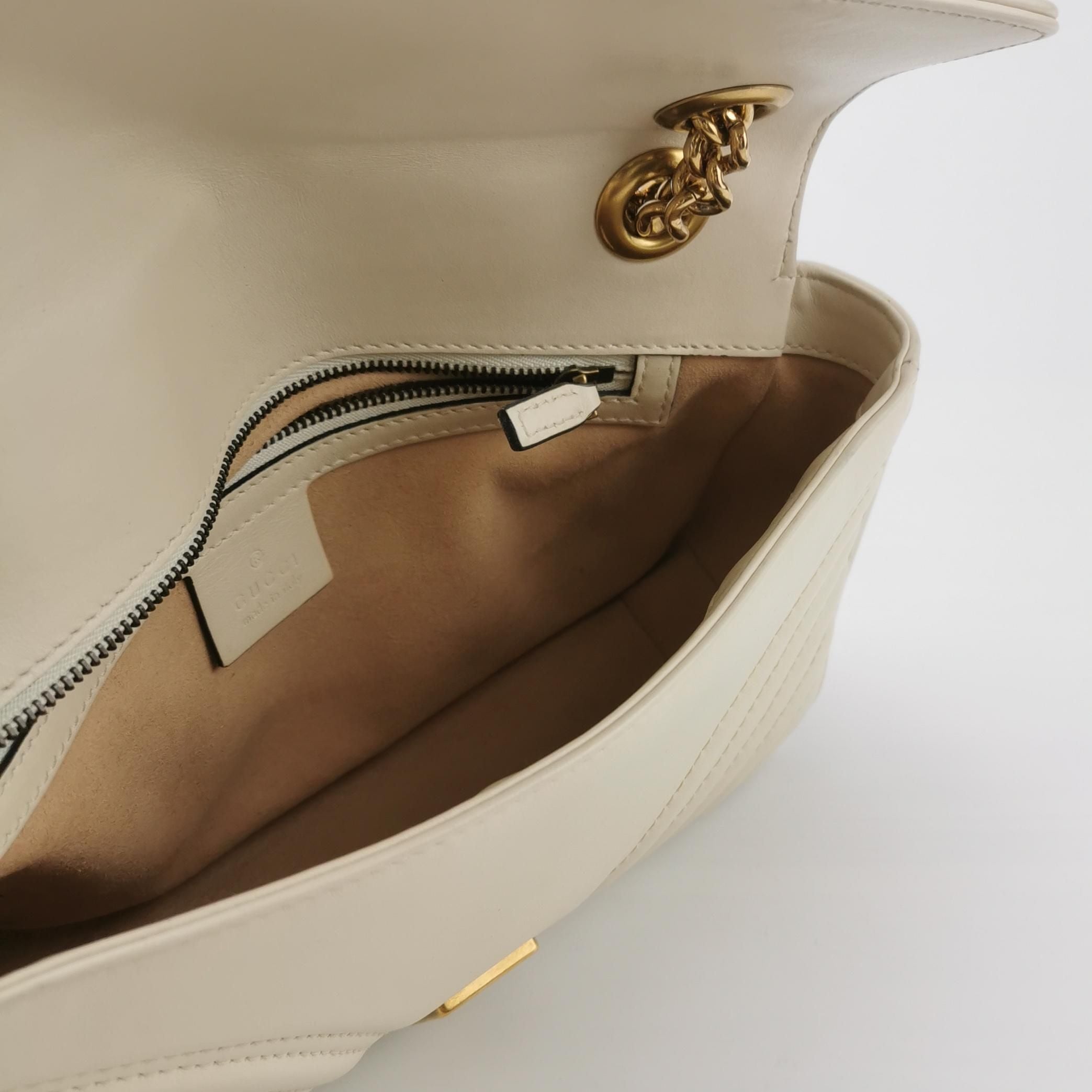 Gucci GG Marmont Small Leather V-Pattern Quilted Double G Logo Flap Shoulder Bag 067850800148