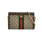 Gucci Ophidia Small Leather Canvas GG Monogram Stripes Double G Crossbody Shoulder Bag 067850800135